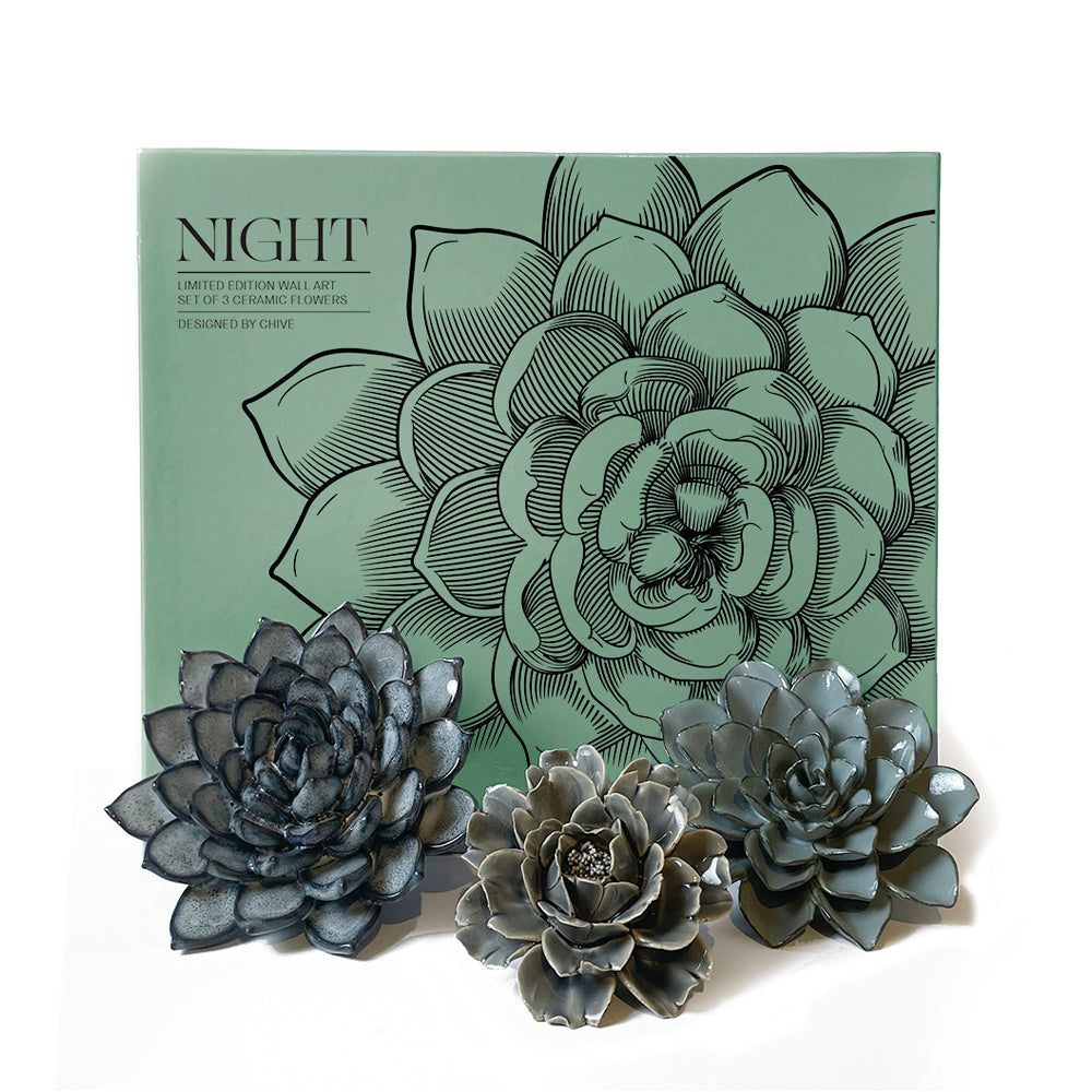 Ceramic Flower Wall Art Night Box Set - Chive Plant Studio - Ceramic Flowers - Chive