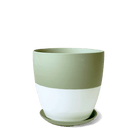 Dyad Porcelain Modern Indoor Plant Pot With Saucer | 3 & 5 inches - Chive Ceramics Studio - Pots - Chive Ceramics Studio