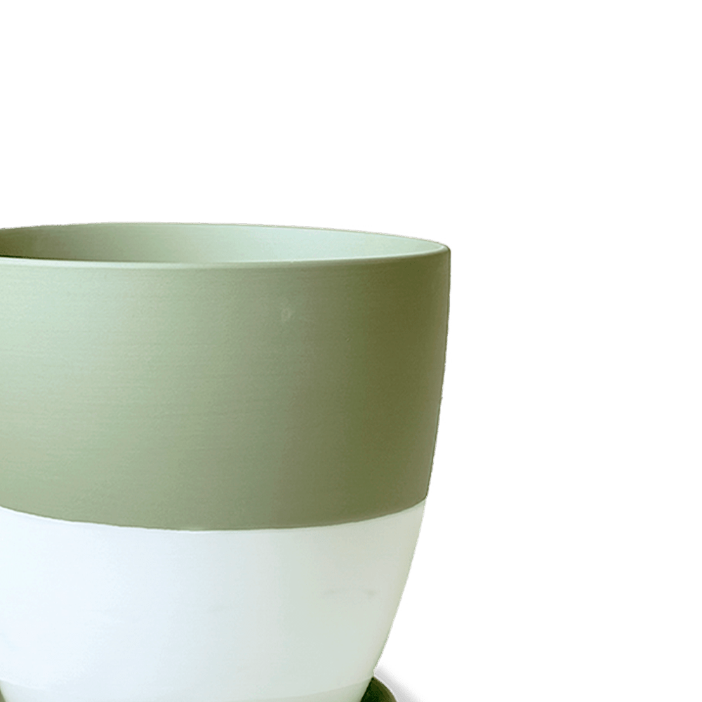 Dyad Porcelain Modern Indoor Plant Pot With Saucer | 3 & 5 inches - Chive Ceramics Studio - Pots - Chive Ceramics Studio
