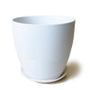 Dyad Porcelain Modern Indoor Plant Pot With Saucer