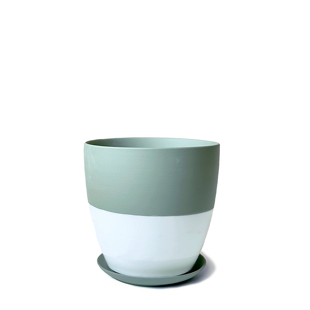 Dyad Porcelain Modern Indoor Plant Pot With Saucer - Chive Plant Studio - Pots - Chive