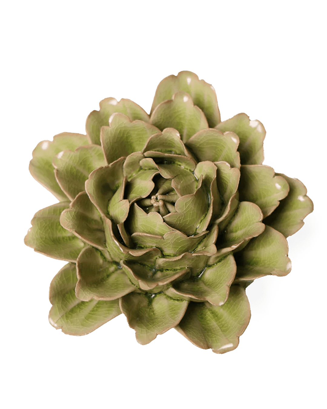 EG06 Peridot Comanche Peony - Chive Ceramics Studio - Ceramic Flowers - Chive Ceramics Studio