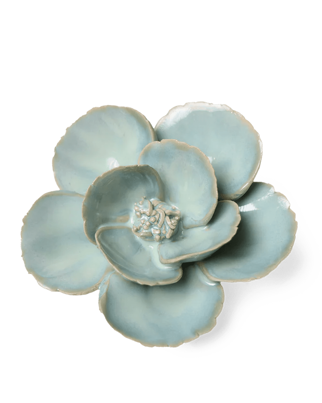 EG19 Milk Teal Poppy - Chive Ceramics Studio - Ceramic Flowers - Chive Ceramics Studio