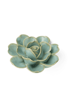 FR10 Milk Teal Tahitian Gardenia - Chive Ceramics Studio - Ceramic Flowers - Chive Ceramics Studio