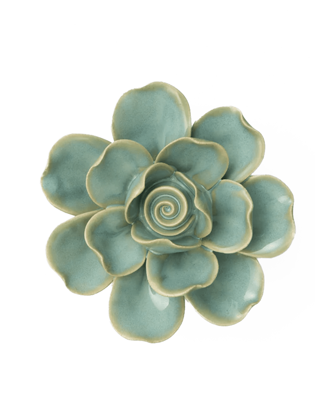 FR10 Milk Teal Tahitian Gardenia - Chive Ceramics Studio - Ceramic Flowers - Chive Ceramics Studio