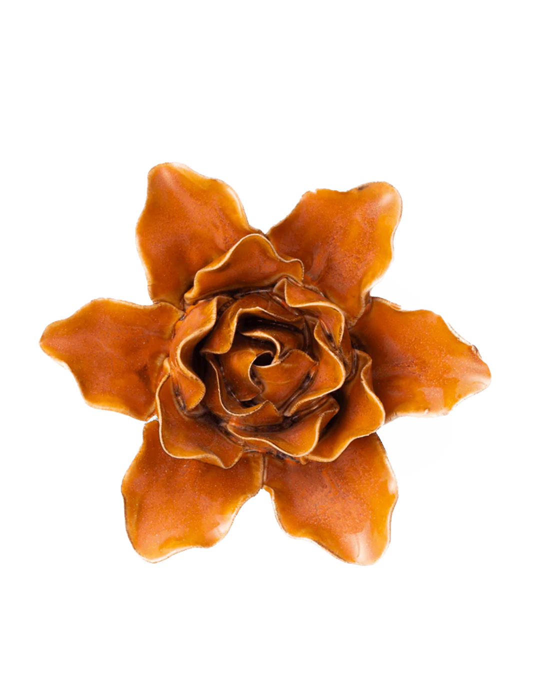 France Ceramic Flower Wall Art Rust Lily - Chive Ceramics Studio - Ceramic Flowers - Chive Ceramics Studio