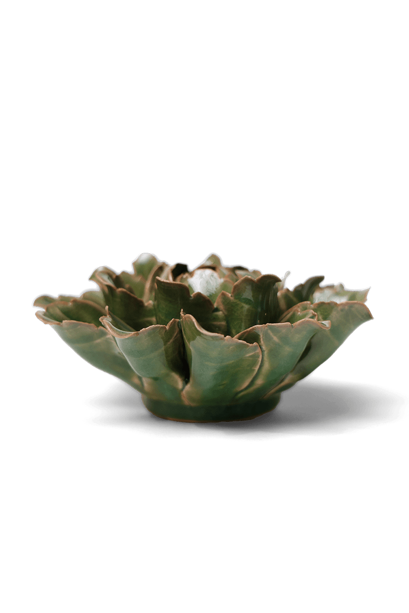 JA26 Avocado Green Sorbet Peony - Chive Ceramics Studio - Ceramic Flowers - Chive Ceramics Studio