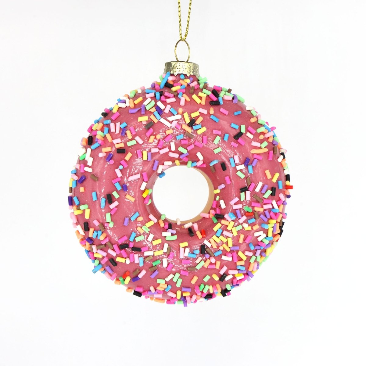 Pink Sprinkles Donut Ornament - Chive Plant Studio - Glass Ornaments - Chive Studio 2024