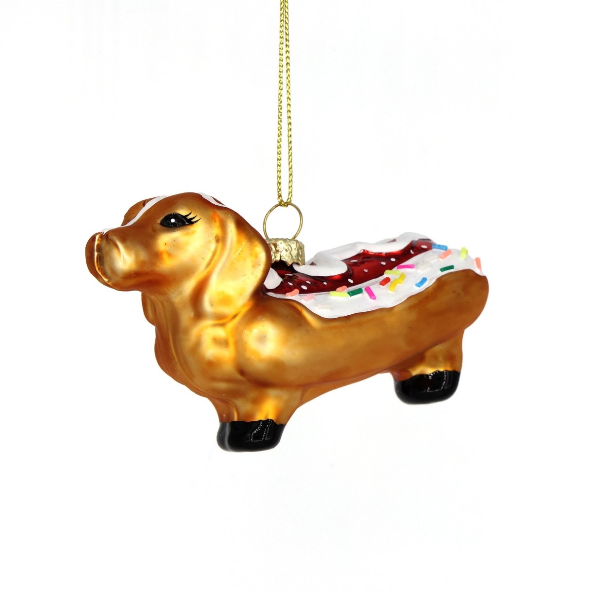 Weiner Dog Sprinkles Ornament - Chive Plant Studio - Glass Ornaments - Chive Studio 2024