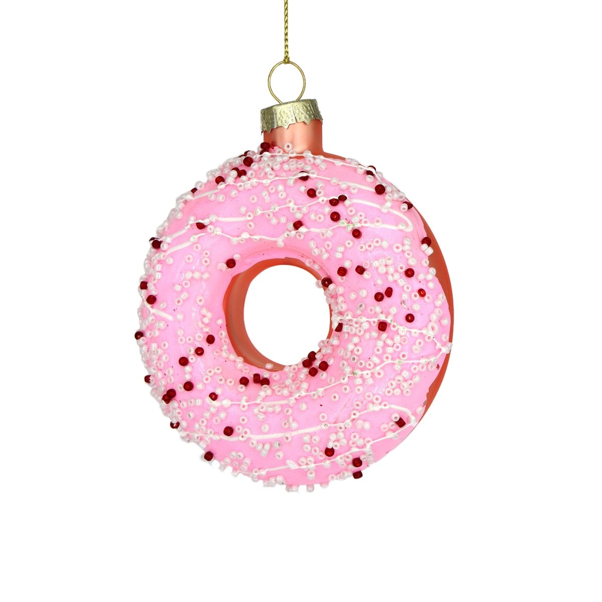 Pink Sprinkles Donut Ornament - Chive Plant Studio - Glass Ornaments - Chive Studio 2024