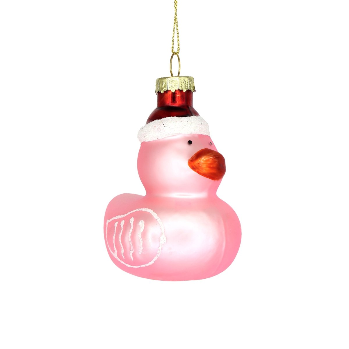 Pink Duckie with Hat Ornament - Chive Plant Studio - Glass Ornaments - Chive Studio 2024