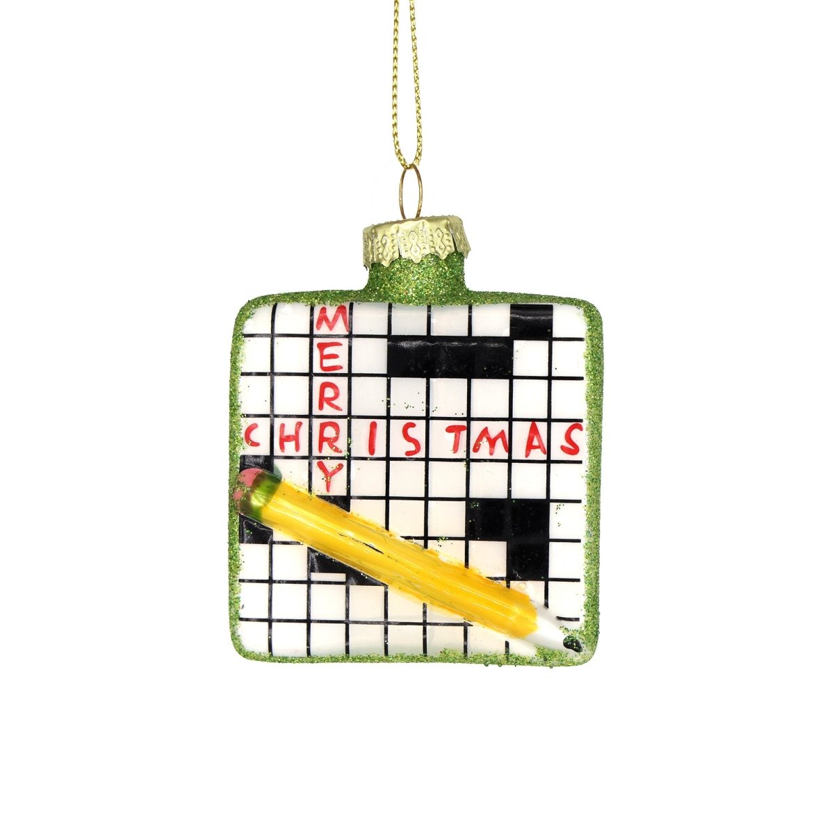 Crossword Ornament - Chive Plant Studio - Glass Ornaments - Chive Studio 2024