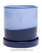 Close-up of the Chive Minute large cobalt blue ceramic pot showing the color and glaze finish.