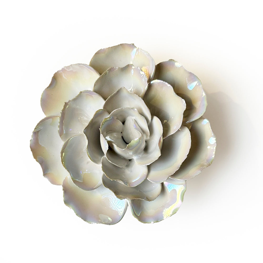 Ceramic Flowers With Keyhole For Hanging On Walls Pearl Collection - Chive Studio Canada