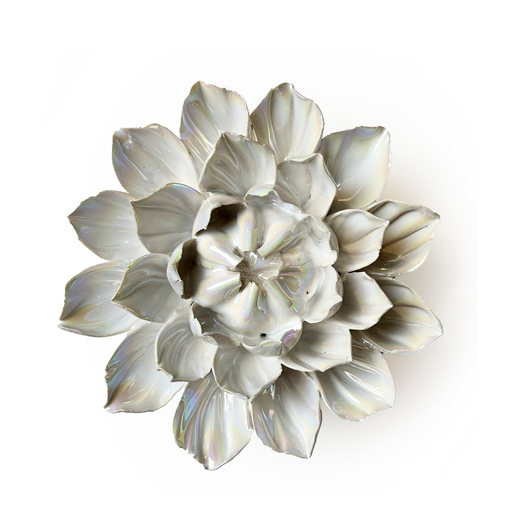 Ceramic Flowers With Keyhole For Hanging On Walls Pearl Collection - Chive Studio Canada