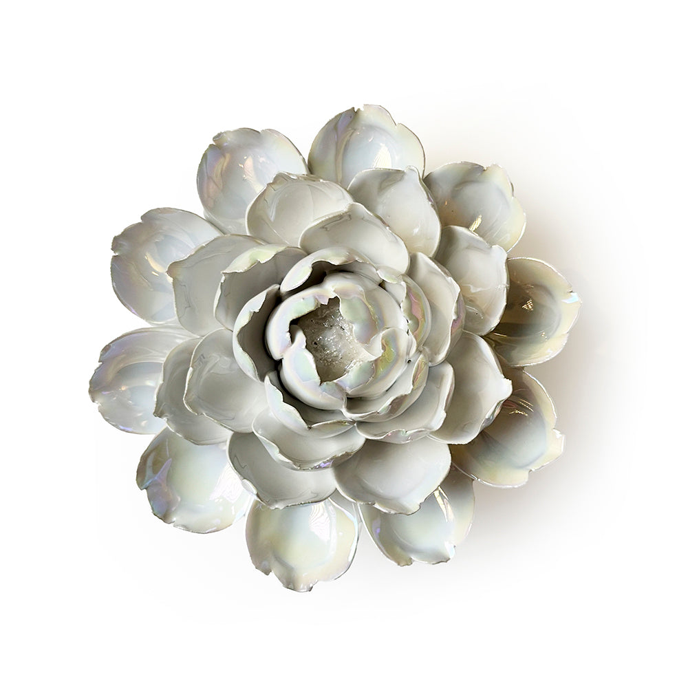 Ceramic Flowers With Keyhole For Hanging On Walls Pearl Collection - Chive Studio Canada