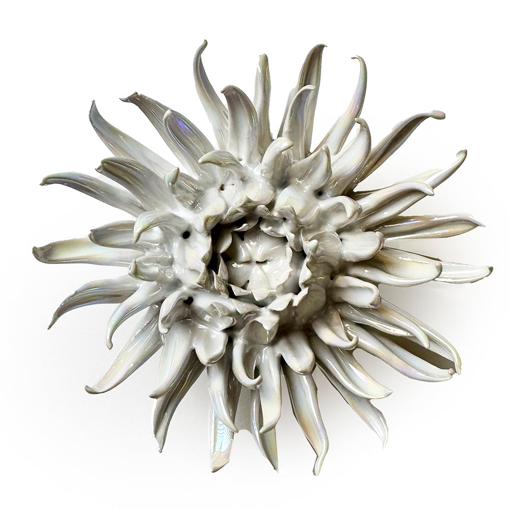 Ceramic Flowers With Keyhole For Hanging On Walls Pearl Collection - Chive Studio Canada